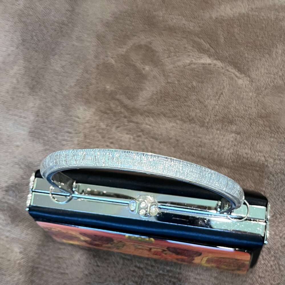 DEBBIE BROOKS BLACK "SHOE GIRL" DESIGNER CLUTCH - PURSE HANDBAG SMALL (4.5"X7"X2 - Picture 4 of 8